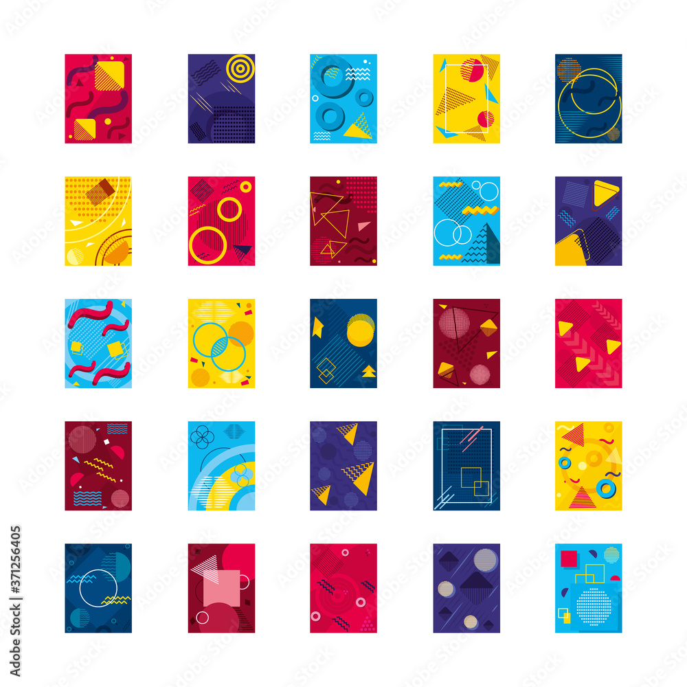 Poster icon set of abstract backgrounds