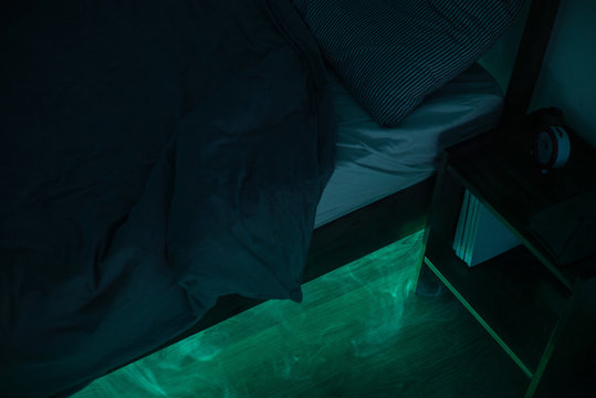 Fear of the dark. Concept of Halloween story.