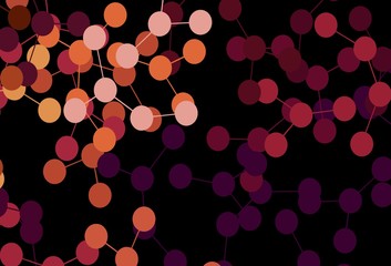 Dark Red, Yellow vector backdrop with artificial intelligence data.