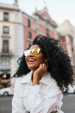 Black girl wearing sunglasses