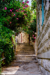 Fototapeta na wymiar Old streets of ancient village Ein Karem, Israel