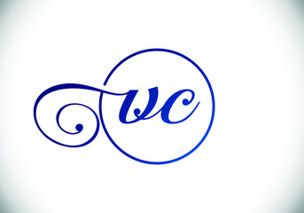Initial Monogram Letter V C Logo Design Vector Template. Graphic Alphabet Symbol for Corporate Business Identity