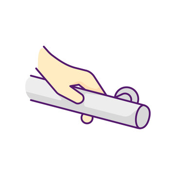 recommend clip art: Handrails RGB color icon. Stairs railing system. Modern wall mounted handrails. Disabled people stability and support. Accessible facilities for seniors. Isolated vector illustration