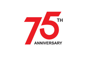 75 years anniversary logo vector design template