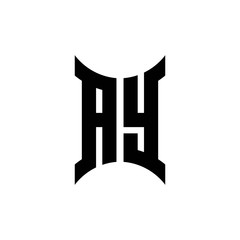 AY monogram logo with curved side