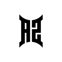 AZ monogram logo with curved side