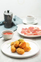 Tapas croquettes, traditional Spanish or French snack