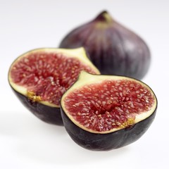 Fresh Figs, ficus carica against White Background