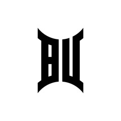 BU monogram logo with curved side