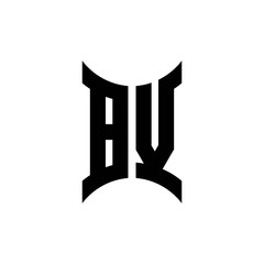 BV monogram logo with curved side
