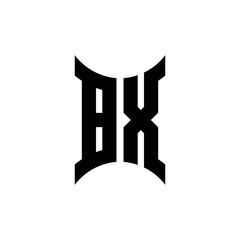 BX monogram logo with curved side
