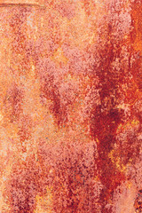 Creative bright metallic background. Flat background texture of dirty rusty metal. Bright rusty spots as the main background for a vintage scratched design
