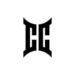 CC monogram logo with curved side