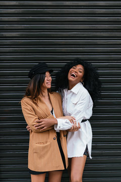 Black and asian friends portrait
