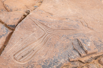 petroglifo, yacimiento rupestre de Aït Ouazik, finales del Neolítico, Marruecos, Africa