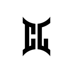 CL monogram logo with curved side