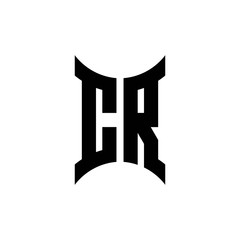 CR monogram logo with curved side