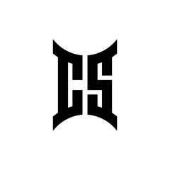CS monogram logo with curved side
