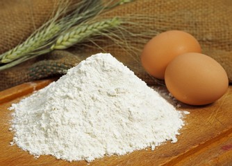 Wheat Flour and Eggs, Ingredients for Cake's Recipe