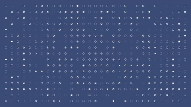 White circles on phantom blue background are changed size with top view motion. looped animation