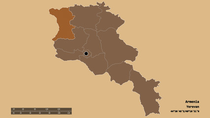 Location of Shirak, province of Armenia,. Pattern