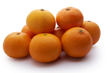 mandarin oranges on white backbground