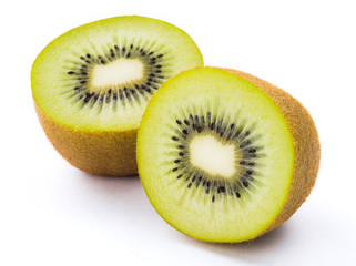 Ripe kiwi fruit isolated on white background