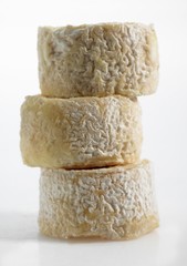French Crottin Goat Cheese against White Background