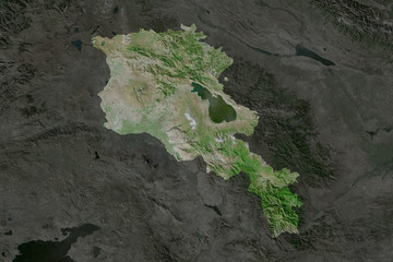 Armenia. Neighbourhood desaturated. Satellite © Yarr65