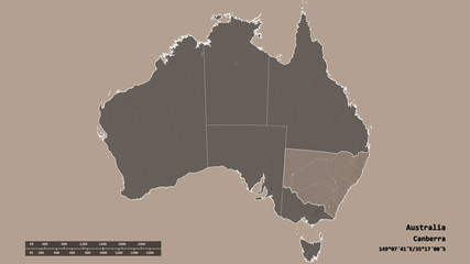 Location of New South Wales, state of Australia,. Administrative