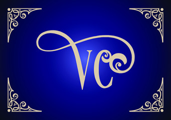 Initial Monogram Letter V C Logo Design Vector Template. Graphic Alphabet Symbol for Corporate Business Identity