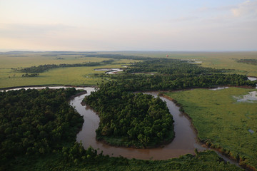 Aerial View of Masai Mara in Kenya, Africa