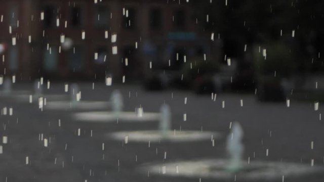 Rain in the city center