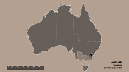 Location of Victoria, state of Australia,. Administrative