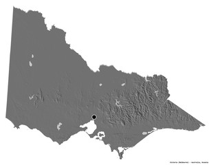 Victoria, state of Australia, on white. Bilevel