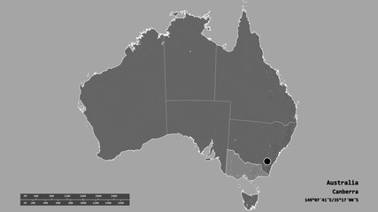 Location of Victoria, state of Australia,. Bilevel