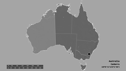 Location of Western Australia, state of Australia,. Bilevel