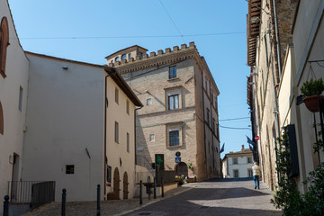 Fototapeta na wymiar Architecture of streets and squares in the town of Montefalco