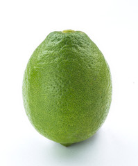 Close-up fresh a lemon on the bright background