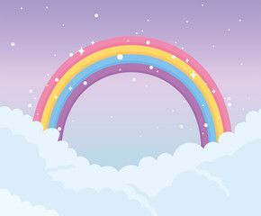 sky rainbow clouds magic dream fantasy cartoon