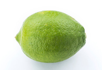 Close-up fresh lemon on the white background
