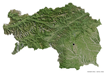 Steiermark, state of Austria, on white. Satellite