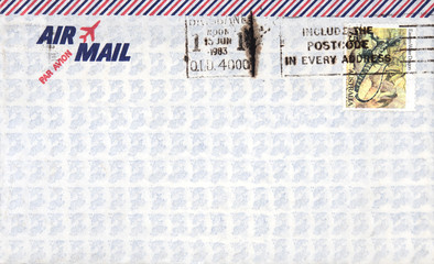post letter mail stamp briefmarke umschlag envelope australien vintage retro alt old gestempelt...