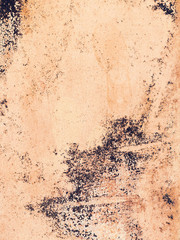 Creative bright metallic background. Flat background texture of dirty rusty metal. Bright rusty spots as the main background for a vintage scratched design