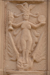 puerta del norte o de san Jerónimo,1559, detalle,  estilo plateresco, catedral de Santa María de Calahorra, Calahorra, La Rioja , Spain, Europe