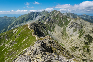 Fototapeta na wymiar Banikov and Tri kopy peaks, Western Tatras, Slovakia, hiking theme