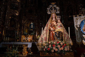 talla de la Virgen, iglesia de Santa María de la Asunción, Navarrete, La Rioja, Spain