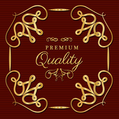 Premium quality with gold ornament frame design of Decorative element theme Vector illustration
