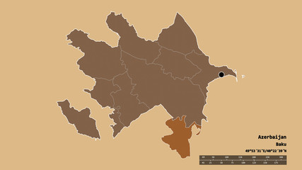 Location of Lankaran, region of Azerbaijan,. Pattern