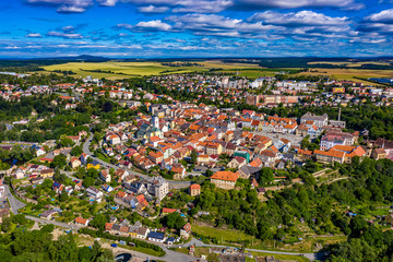 Fototapeta na wymiar Die Stadt Stribro in Tschechien aus der Luft